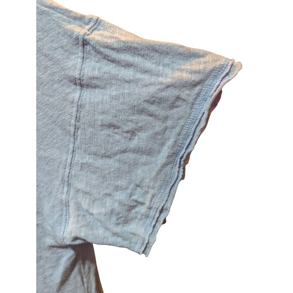 Free People FP Light Blue Cowl Neck Top Blouse, Linen & Cotton, Size Small - Picture 4 of 10